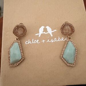 chloe + isabel Mint Green Geometric Drop Earrings with Gold Pavé
B2